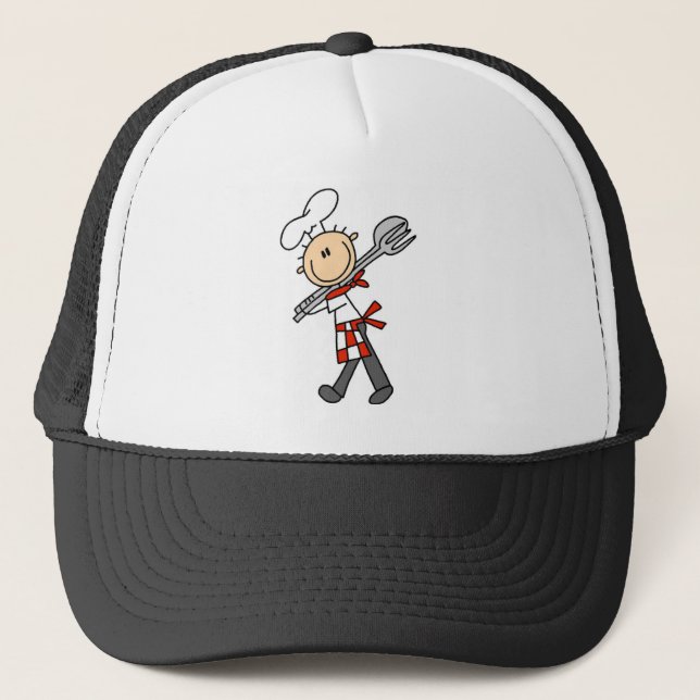 Boné Camisas do Chef com Pinças de Salada e Presentes (Frente)