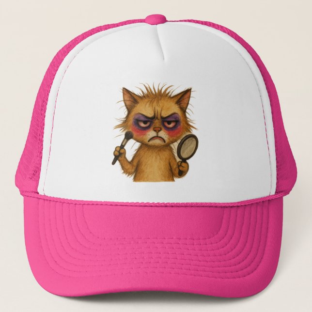 Boné Camiseta Adolescente Gato Maquiagem – Makeup Meows (Frente)
