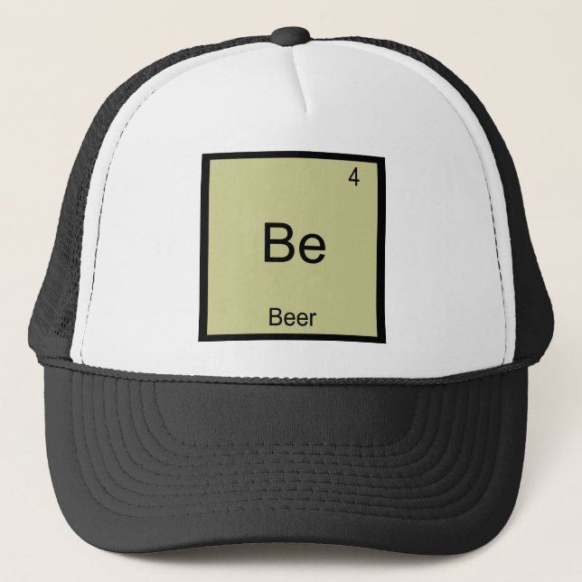 Boné Camiseta Be - Símbolo Químico da Cerveja Engraçada (Frente)