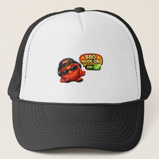 Boné Camiseta Bro Mode On Divertida | Personagem Animad (Frente)
