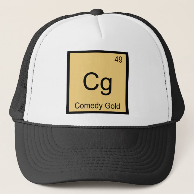 Boné Camiseta Cg - Símbolo do Elemento Químico Comedy G (Frente)