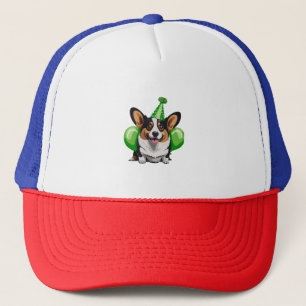 Boné Camiseta Clássica de Aniversário Verde Corgi