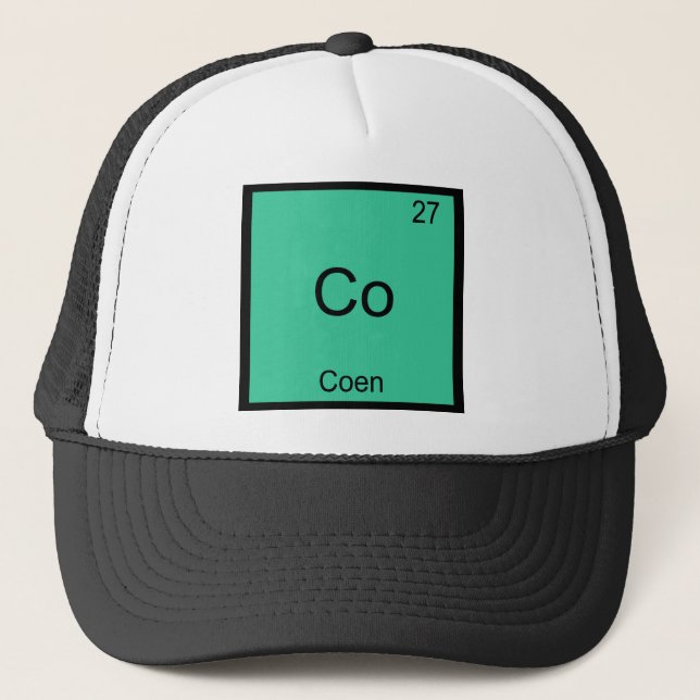 Boné Camiseta Co - Símbolo do Elemento Químico Engraçad (Frente)
