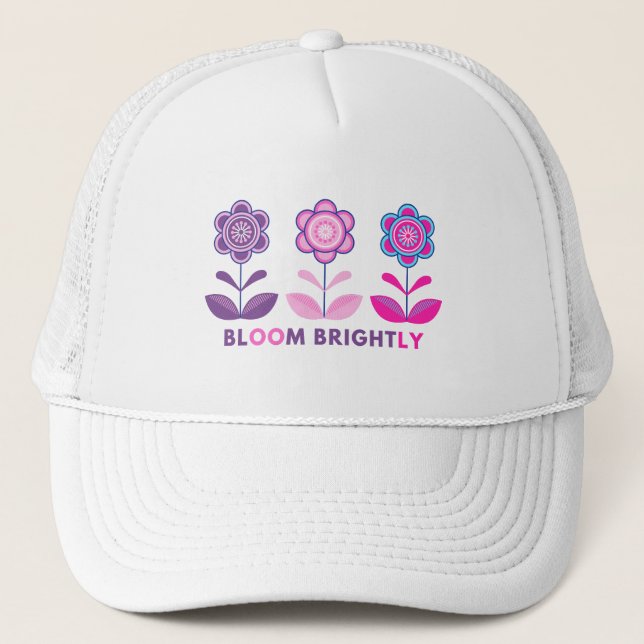 Boné Camiseta com Desenho Florido e Bonito (Frente)