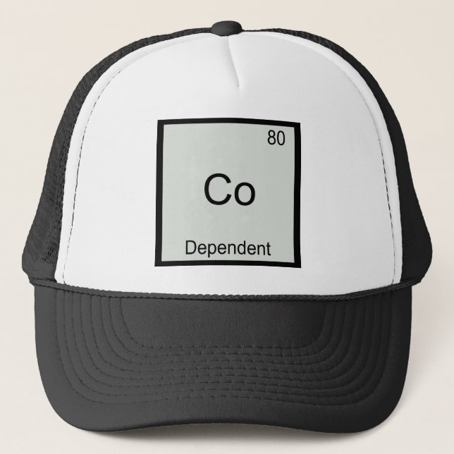Boné Camiseta com símbolo de elemento de química engraç (Frente)