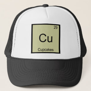 Boné Camiseta Cu - Cupcakes Química Divertida Símbolo d