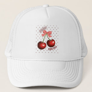 Boné Camiseta Cute Coquette Cherry com Laço Gingham Ros