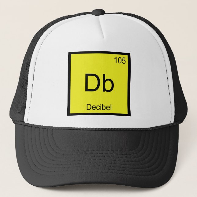 Boné Camiseta Db - Símbolo de Elemento Químico Decibel  (Frente)