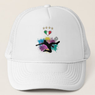 Boné Camiseta de Futebol Fã de Futebol da Itália Bandei
