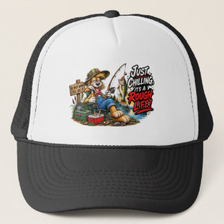 Boné Camiseta engraçada da vida difícil do cão de pesca