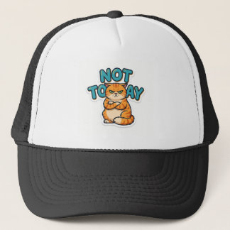 Boné Camiseta Engraçada do Gato Mal-Humorado Não Hoje