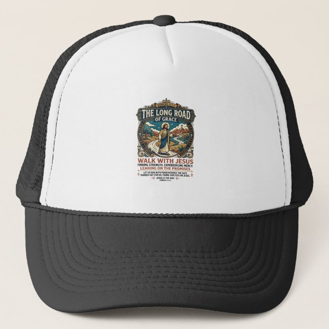 Boné Camiseta Jesus Trucker Long Haul Inspiradora Fait (Frente)
