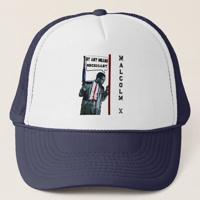 Boné Camiseta Malcolm X - Por Qualquer Meio Necessário (Frente)
