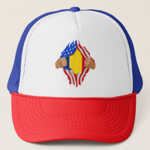 Boné Camiseta Sangue Romeno Dentro de Mim Bandeira da R