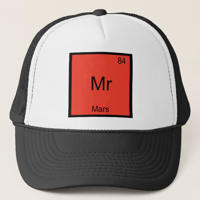 Boné Camiseta Símbolo de Química Divertida de Marte - S (Frente)