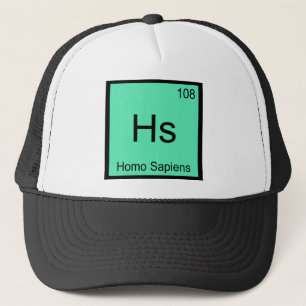 Boné Camiseta Símbolo do Elemento Químico Hs - Homo Sap