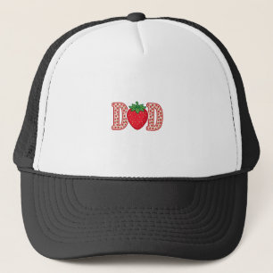 Boné Camiseta Vector Desenho de Letra de Morango Pai_1