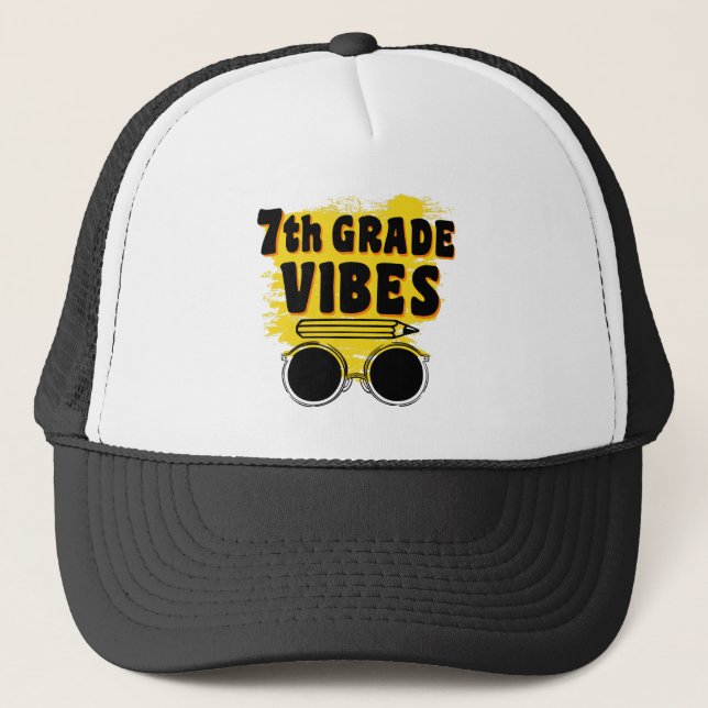 Boné Camiseta Vibes de Volta à Escola 7º Ano Primeiro D (Frente)