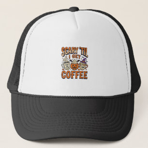 Boné Camiseta Vintage de Café no Halloween Assustador A