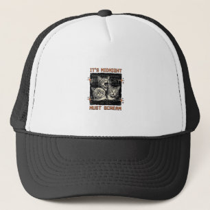 Boné Camiseta Vintage de Gatos Gritando à Meia-Noite En