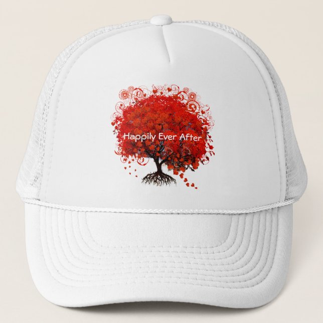 Boné Camisetas de Casamento Red Tree, Presentes, Adesiv (Frente)