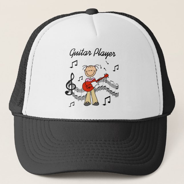 Boné Camisetas e Presentes da Garota Tocando Violão de  (Frente)