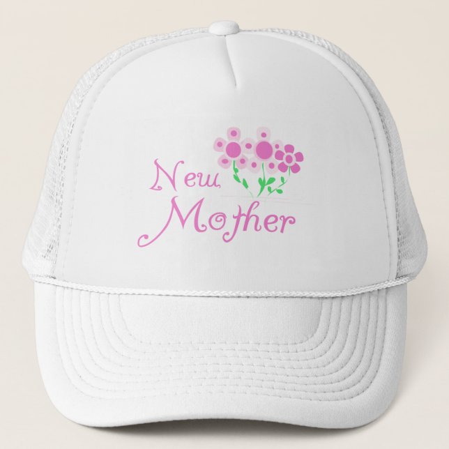 Boné Camisetas e presentes de flores rosa-novas (Frente)