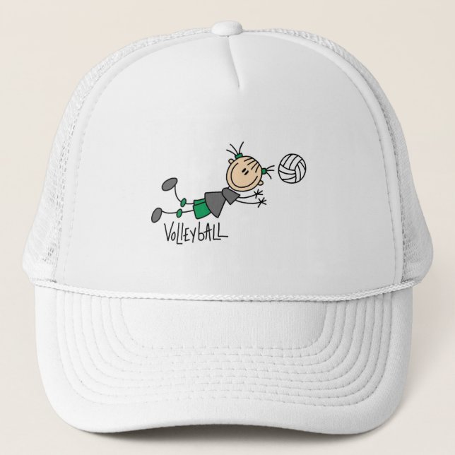 Boné Camisetas e Presentes de Volei de Meninas em Figur (Frente)