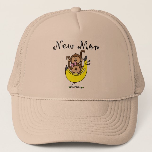 Boné Camisetas gêmeos e mães novas (Frente)