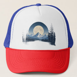 Boné Camisola de Paisagem Montanhosa sob Lua Cheia