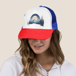 Boné Camisola de Paisagem Montanhosa sob Lua Cheia