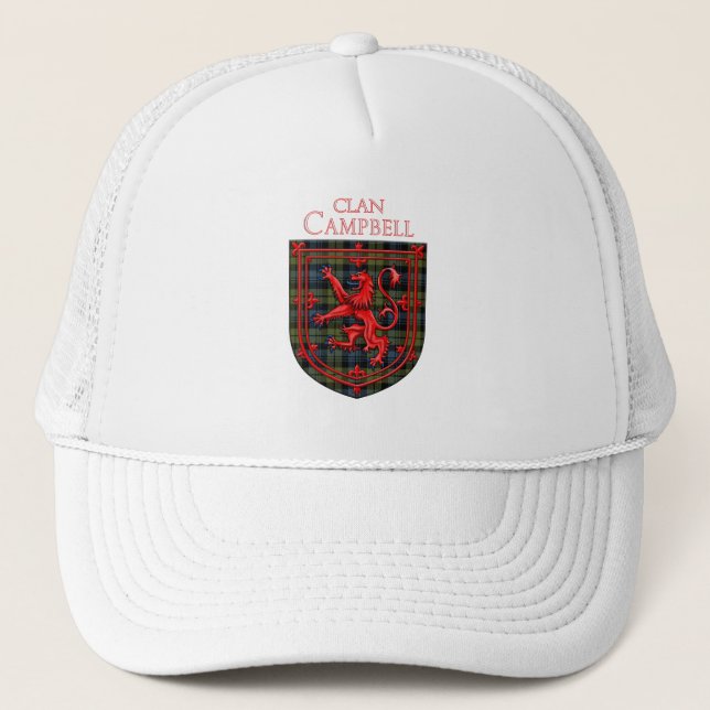 Boné Campbell Tartan Scottish Xadrez Lion Rampant (Frente)