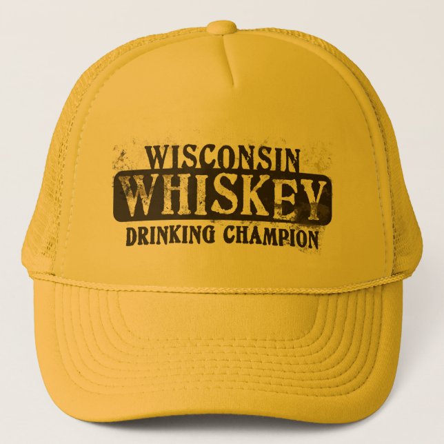 Boné Campeão do bebendo do uísque de Wisconsin (Frente)