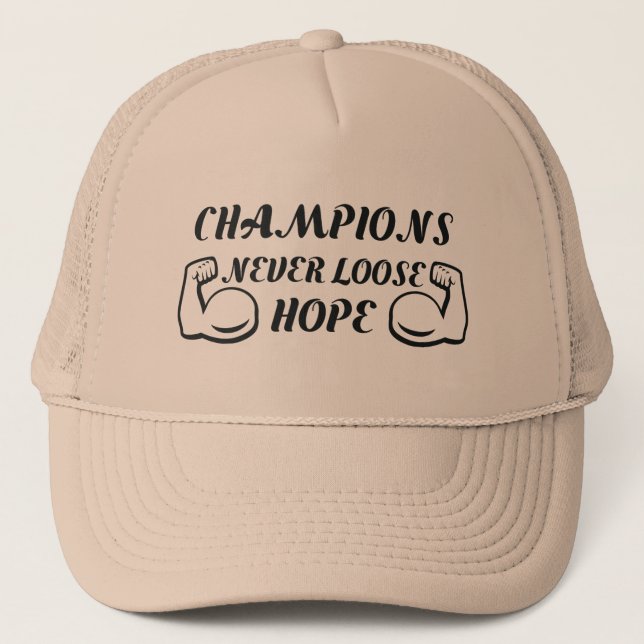 Boné Campeões nunca perdem design de motivação de esper (Frente)