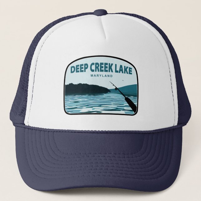 Boné Cana de Pesca do Lago Deep Creek Maryland (Frente)