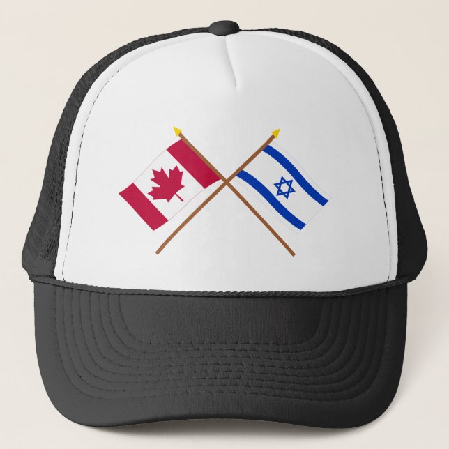 Boné Canadá e bandeiras cruzadas Israel (Frente)