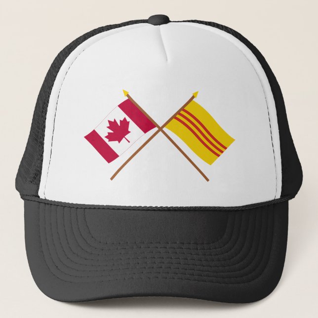 Boné Canadá e bandeiras cruzadas sul de Vietnam (Frente)