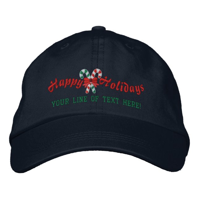 Boné Canais de doces de férias felizes personalizados (Frente)