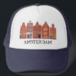 Boné Canal House Row Amsterdam Holland Viagem Holandês<br><div class="desc">Mostre o seu amor pela Holanda com este doce e meigo Amsterdã abriga uma árvore de padrão. Faz um presente de aniversário de excelente! Você pode personalizá-lo e adicionar ou alterar o texto também. Procure em meu compro muito mais cores e padrões! E mais itens correspondentes também como bolsas, camisetas,...</div>