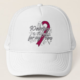 Boné Cancer de garganta que veste uma fita para meu