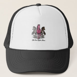 Boné Câncer de Mama Suporte Cavalo Vetor Camisa Design_