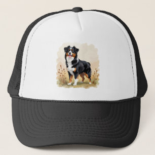 Boné Cão Aussie Tricolor Preto Pastor Australiano