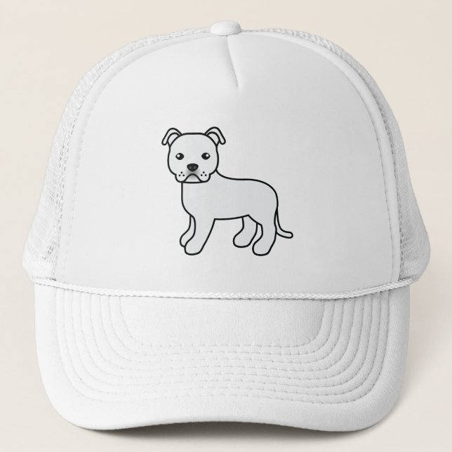 Boné Cão Bull Terrier Staffordshire Inglês Branco (Frente)