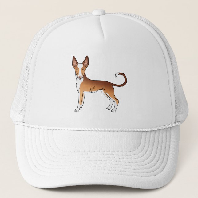 Boné Cão de Caça Ibizan Vermelho e Branco de Pelo Liso  (Frente)