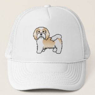 Boné Cão De Cartoon Bonito De Fawn E De Havanês Branc
