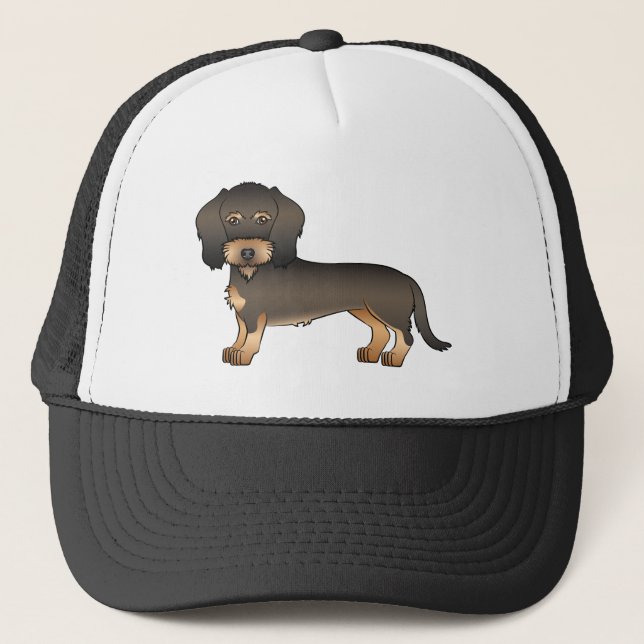 Boné Cão de Cartoon Cachshund Cachshund com Cabelo Selv (Frente)