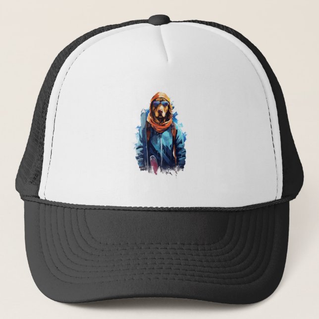 Boné Cão de Esqui em Óculos de Esqui  5 (Frente)