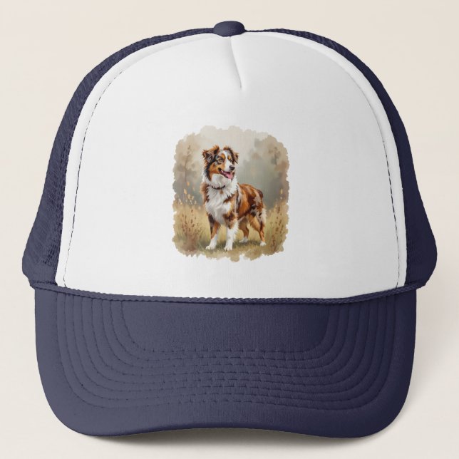 Boné Cão Pastor Australiano Vermelho Merle Aussie (Frente)