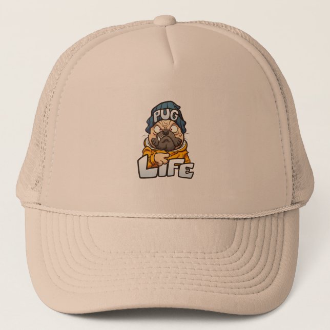 Boné cãozinho de desenho animado com rosto irritado ves (Frente)