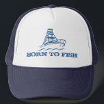 Boné Capa de pesca | Nascer de peixe com design de barc<br><div class="desc">Capa de pesca | Nascer para pescar com design de barco. Ideia divertida de presente para iates,  barcos e entusiastas da pesca. Também excelente para aposentado.</div>